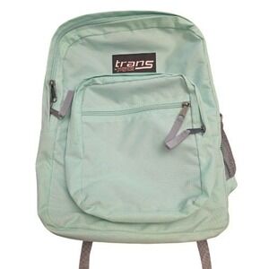 Trans by JanSport Mint Green Backpack School Bag Padded Straps Mesh Pocket 4 Zip